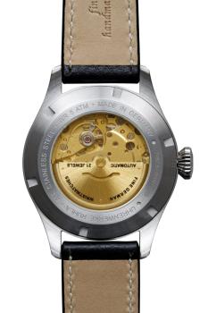 Preview: Bauhaus Aviation Herrenuhr Automatik mit Datum und Lederarmband